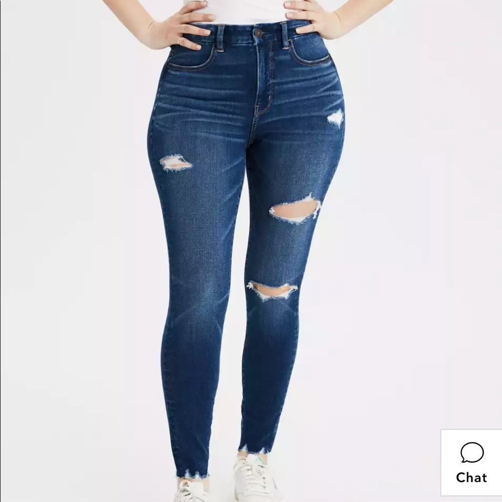 AE curvy ripped high rise dream jean jeggings